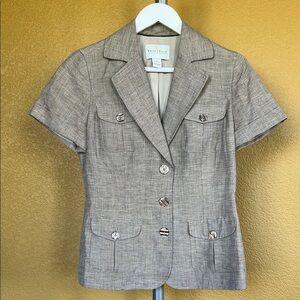 White House Black Market Light Brown Blazer Short Sleeves